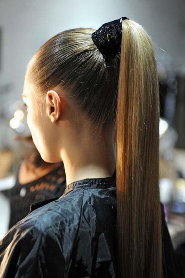 Sleek ponytail